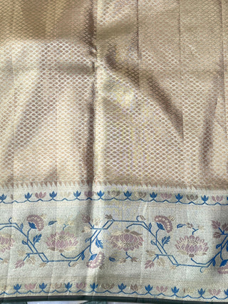KANCHIPURAM PURE SILK TISSUE BROCADE SAREE