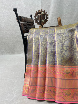 KANCHIPURAM PURE SILK TISSUE BROCADE SAREE