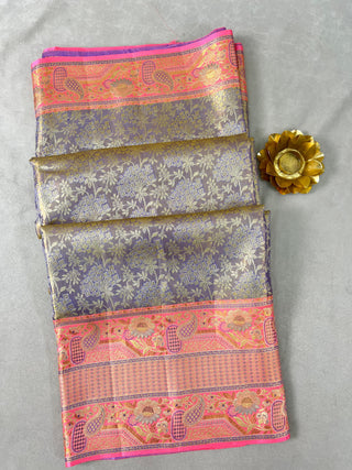 KANCHIPURAM PURE SILK TISSUE BROCADE SAREE