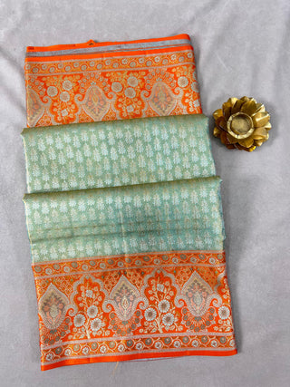 KANCHIPURAM PURE SILK TISSUE BROCADE SAREE