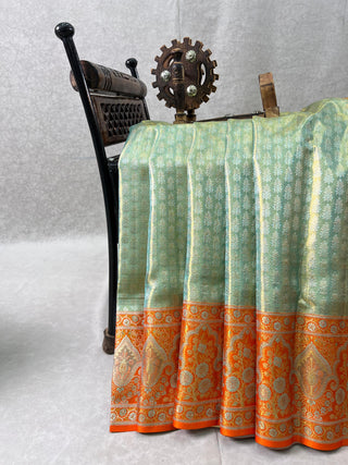 KANCHIPURAM PURE SILK TISSUE BROCADE SAREE