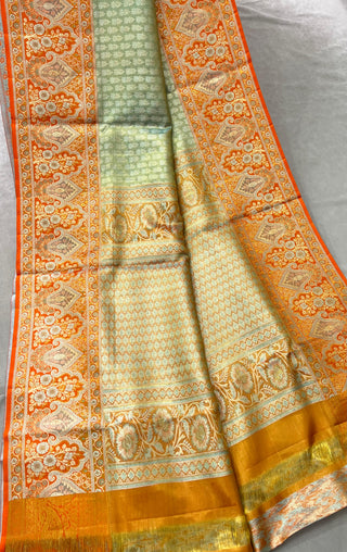 KANCHIPURAM PURE SILK TISSUE BROCADE SAREE