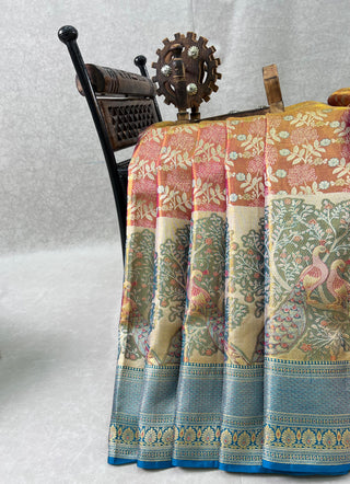 KANCHIPURAM PURE SILK TISSUE BROCADE SAREE