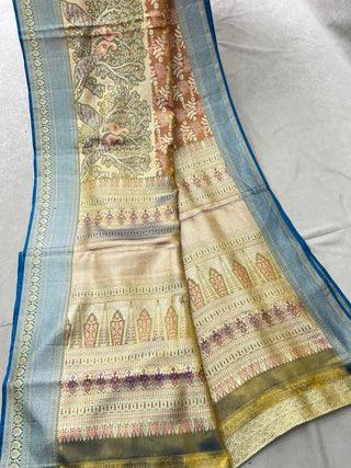 KANCHIPURAM PURE SILK TISSUE BROCADE SAREE