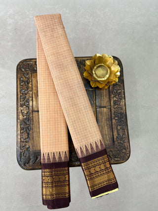 GADWAL PURE COTTON CHECKS HANDLOOM SAREE