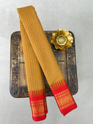 GADWAL PURE COTTON CHECKS HANDLOOM SAREE