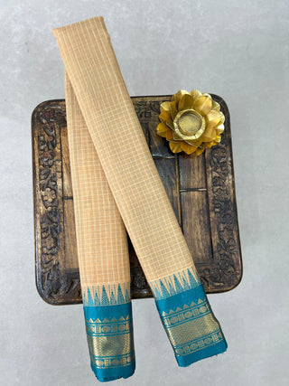 GADWAL PURE COTTON CHECKS HANDLOOM SAREE