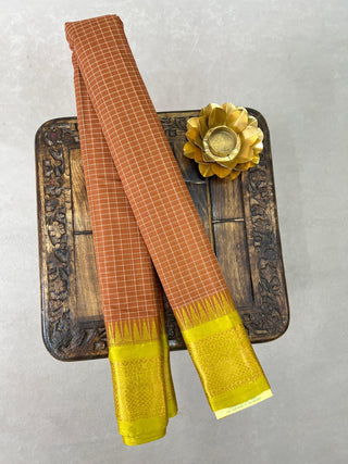 GADWAL PURE COTTON CHECKS HANDLOOM SAREE