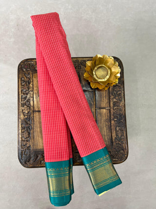 GADWAL PURE COTTON CHECKS HANDLOOM SAREE