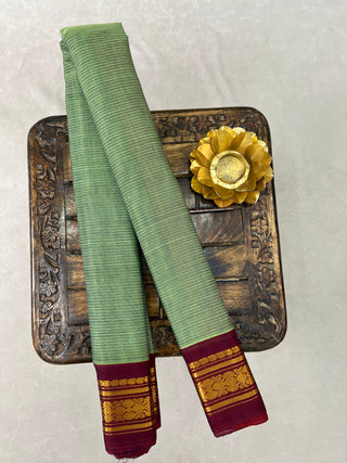 GADWAL PURE COTTON SMALL BORDER HANDLOOM SAREE