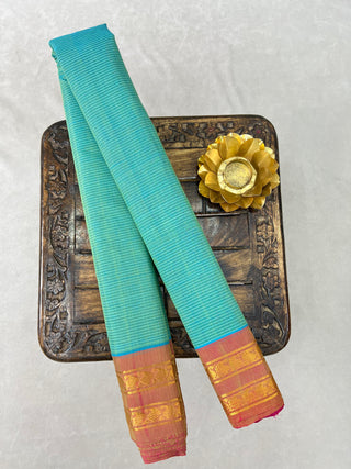 GADWAL PURE COTTON SMALL BORDER HANDLOOM SAREE