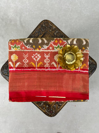 POCHAMPALLY IKAT PURE SILK TISSUE HANDLOOM SAREE