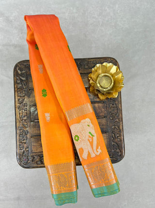 GADWAL PURE SILK GAP BORDER HANDLOOM SAREE