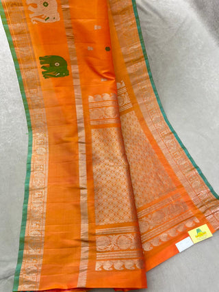 GADWAL PURE SILK GAP BORDER HANDLOOM SAREE