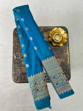 GADWAL PURE SILK HANDLOOM SAREE WITH MAHARANI TURNING BORDER