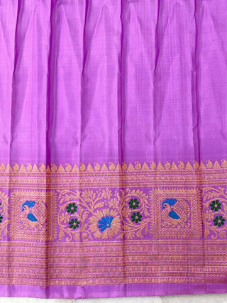GADWAL PURE SILK HANDLOOM SAREE WITH MAHARANI TURNING BORDER