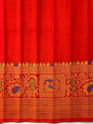 GADWAL PURE SILK HANDLOOM SAREE WITH MAHARANI TURNING BORDER