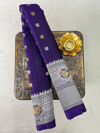 GADWAL PURE SILK HANDLOOM SAREE WITH MAHARANI TURNING BORDER