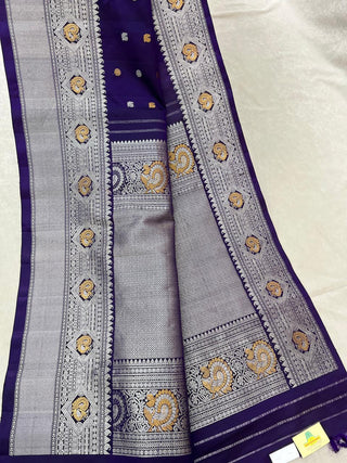GADWAL PURE SILK HANDLOOM SAREE WITH MAHARANI TURNING BORDER