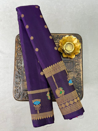 GADWAL PURE SILK HANDLOOM SAREE WITH MAHARANI TURNING BORDER