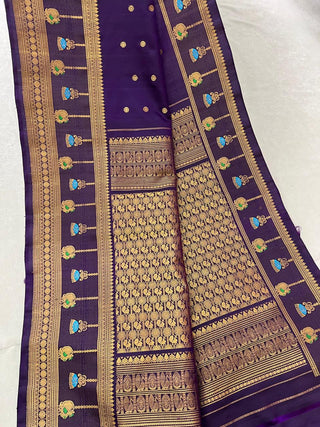 GADWAL PURE SILK HANDLOOM SAREE WITH MAHARANI TURNING BORDER