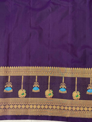 GADWAL PURE SILK HANDLOOM SAREE WITH MAHARANI TURNING BORDER