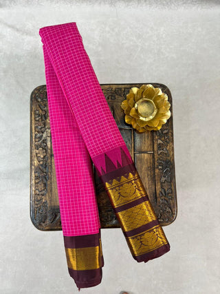 GADWAL PURE COTTON CHECKS HANDLOOM SAREE