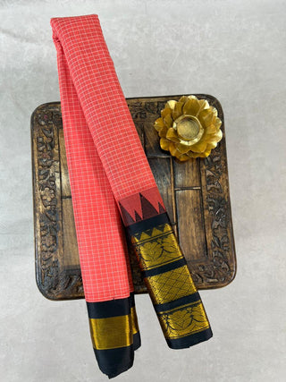 GADWAL PURE COTTON CHECKS HANDLOOM SAREE