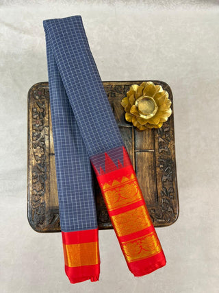 GADWAL PURE COTTON CHECKS HANDLOOM SAREE