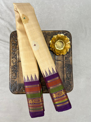 GADWAL PURE SILK MULTICOLOR BORDER HANDLOOM SAREE