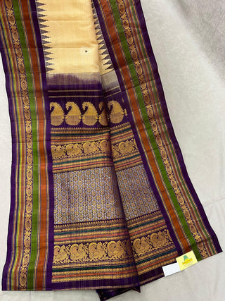 GADWAL PURE SILK MULTICOLOR BORDER HANDLOOM SAREE
