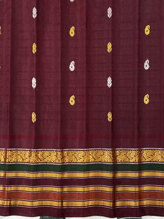 GADWAL PURE SILK MULTICOLOR BORDER HANDLOOM SAREE