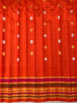 GADWAL PURE SILK MULTICOLOR BORDER HANDLOOM SAREE