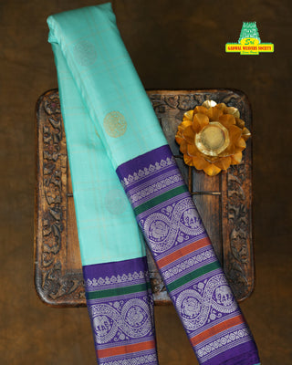 GADWAL PURE SILK MULTI COLOR BORDER HANDLOOM SAREE