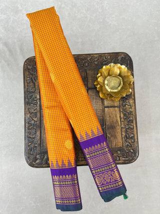 GADWAL PURE SILK CHECKS HANDLOOM SAREE