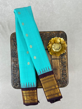 GADWAL PURE SILK CHECKS HANDLOOM SAREE