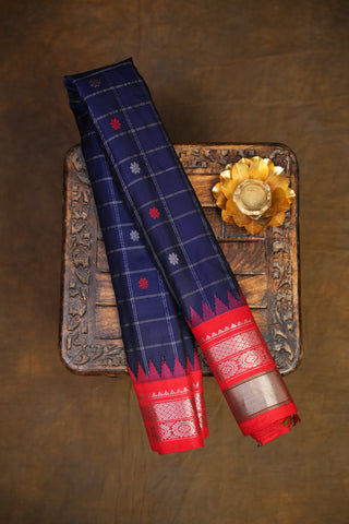 GADWAL PURE SILK CHECKS HANDLOOM SAREE