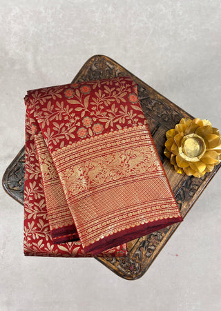 KANCHIPURAM PURE SILK BROCADE HANDLOOM SAREE