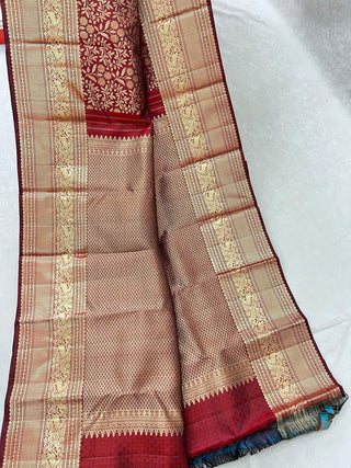 KANCHIPURAM PURE SILK BROCADE HANDLOOM SAREE