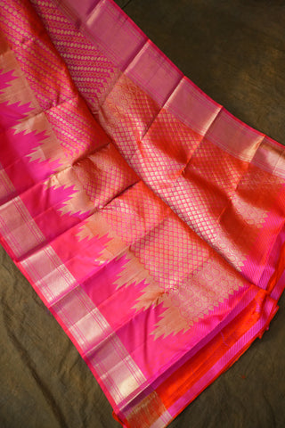 KANCHIPURAM PURE SILK BROCADE HANDLOOM SAREE