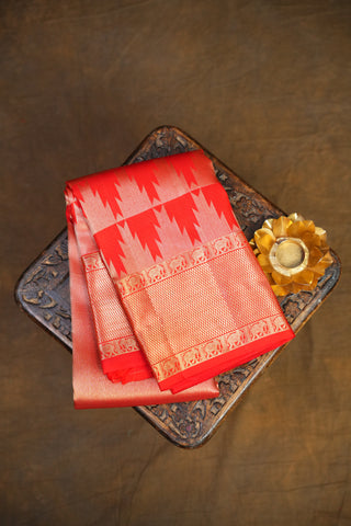 KANCHIPURAM PURE SILK BROCADE HANDLOOM SAREE