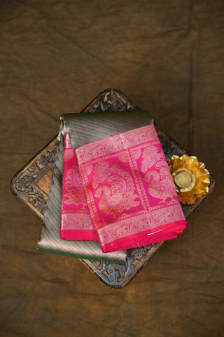 KANCHIPURAM PURE SILK BROCADE HANDLOOM SAREE