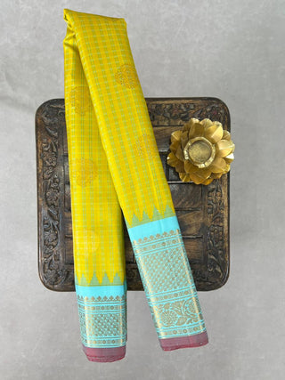 GADWAL PURE SILK CHECKS HANDLOOM SAREE