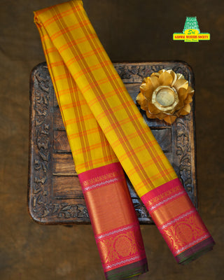 GADWAL PURE SILK CHECKS HANDLOOM SAREE