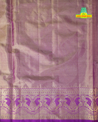 KANCHIPURAM PURE SILK KUTTU PASTEL HANDLOOM SAREE
