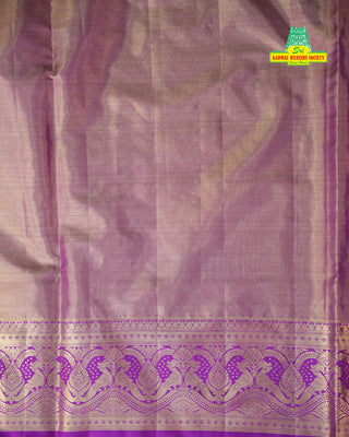 KANCHIPURAM PURE SILK KUTTU PASTEL HANDLOOM SAREE