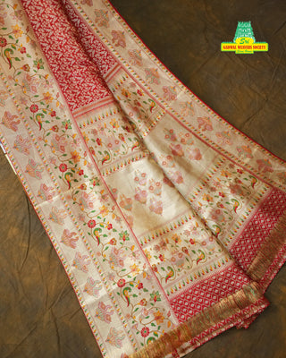 KANCHIPURAM PURE SILK PAITHANI TISSUE BORDER HANDLOOM SAREE