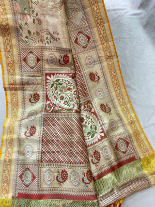 KANCHIPURAM PURE SILK TISSUE DESIGNER HANDLOOM SAREE