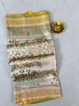 KANCHIPURAM PURE SILK TISSUE DESIGNER HANDLOOM SAREE