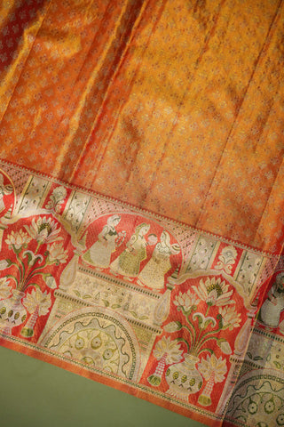 KANCHIPURAM PURE SILK DESIGNER TISSUE BROCADE HANDLOOM SAREE